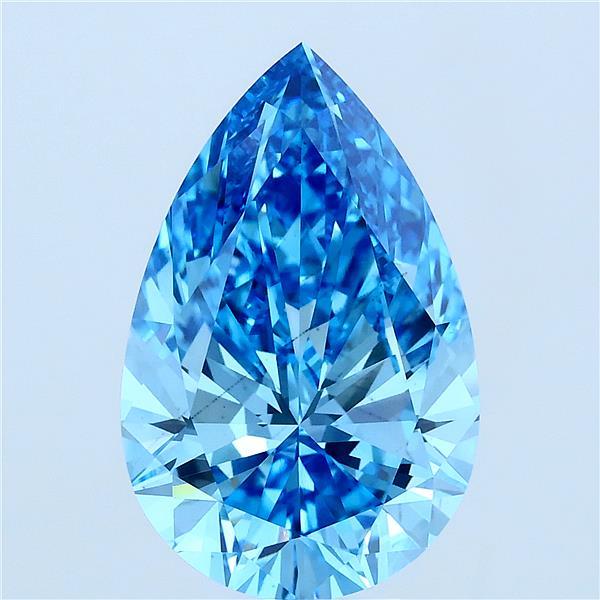5ct Pear FANCY VIVID BLUE VS2 Lab Created Diamond