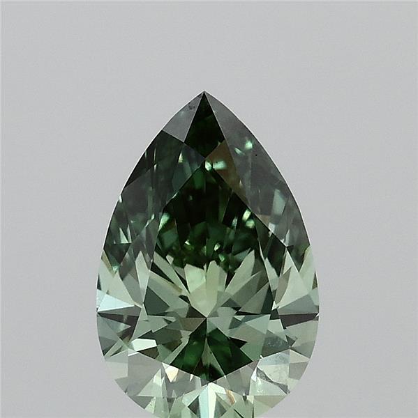 1.38ct Pear FANCY VIVID GREEN VS1 Lab Created Diamond