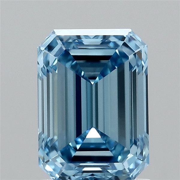 1.66ct Emerald FANCY VIVID BLUE VVS2 Lab Created Diamond