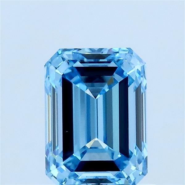 1ct Emerald FANCY VIVID BLUE VS1 Lab Created Diamond
