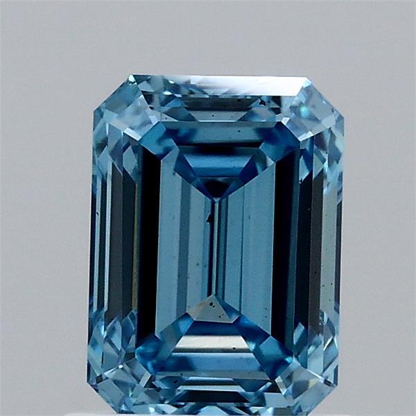 1.27ct Emerald FANCY VIVID BLUE VVS2 Lab Created Diamond