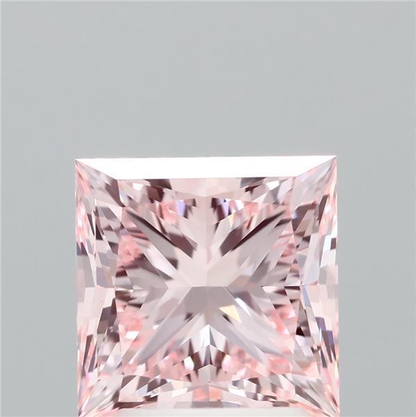 2.65ct Princess FANCY INTENSE PINK VS1 Lab Created Diamond