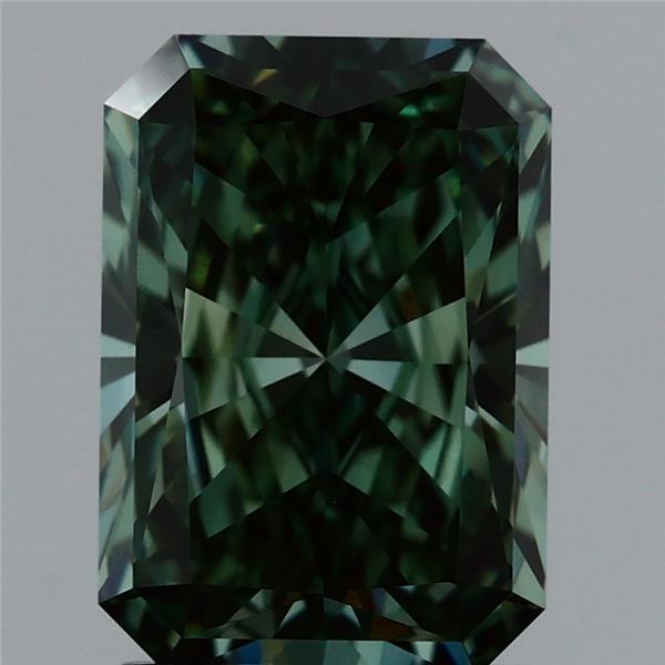 2.08ct Radiant FANCY VIVID GREEN VVS2 Lab Created Diamond