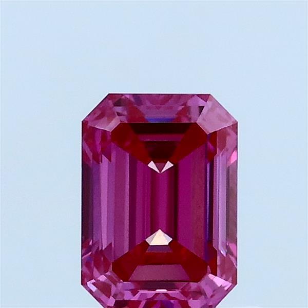 0.74ct Emerald FANCY VIVID PINK VS1 Lab Created Diamond