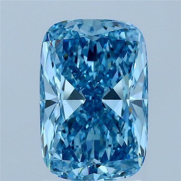 2.03ct Cushion FANCY VIVID BLUE VS1 Lab Created Diamond