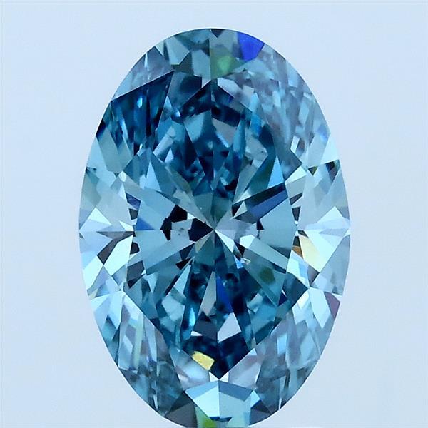2.01ct Oval FANCY VIVID BLUE VS1 Lab Created Diamond