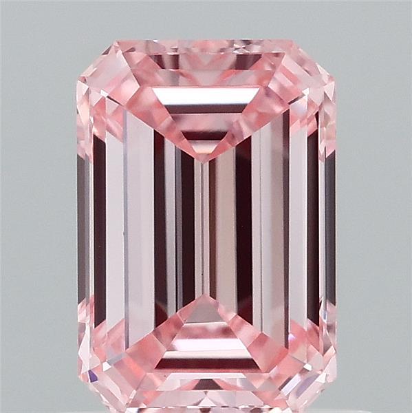 0.96ct Emerald FANCY INTENSE PINK VS1 Lab Created Diamond