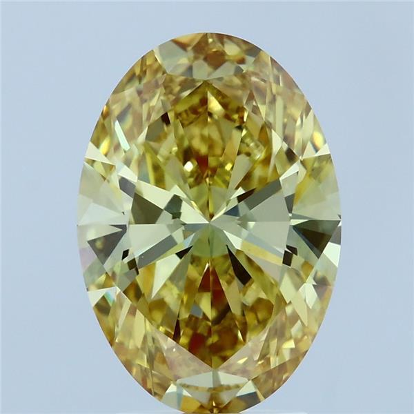 3ct Oval FANCY INTENSE YELLOW VS1 Lab Created Diamond