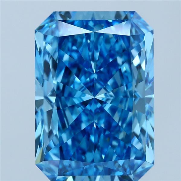 3.85ct Radiant FANCY VIVID BLUE VVS2 Lab Created Diamond