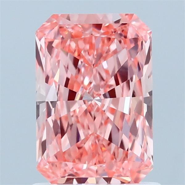 1.23ct Radiant FANCY VIVID PINK VVS2 Lab Created Diamond