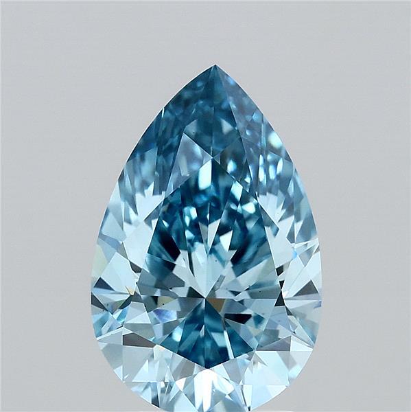 2.54ct Pear FANCY VIVID BLUE VS1 Lab Created Diamond