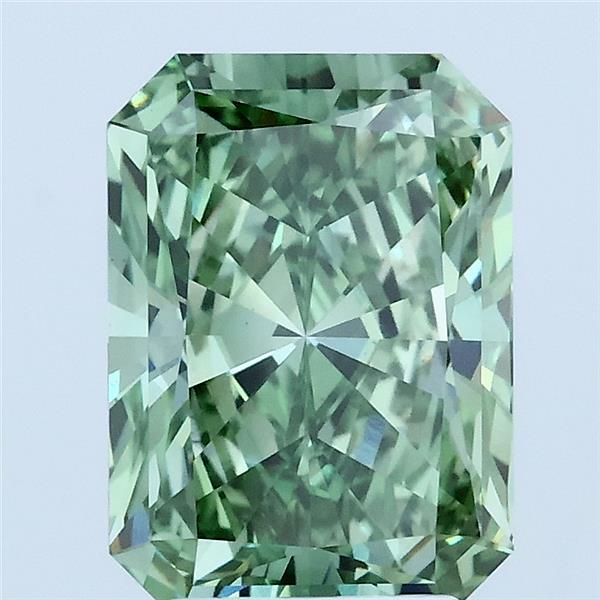 2.87ct Radiant FANCY VIVID GREEN VS1 Lab Created Diamond