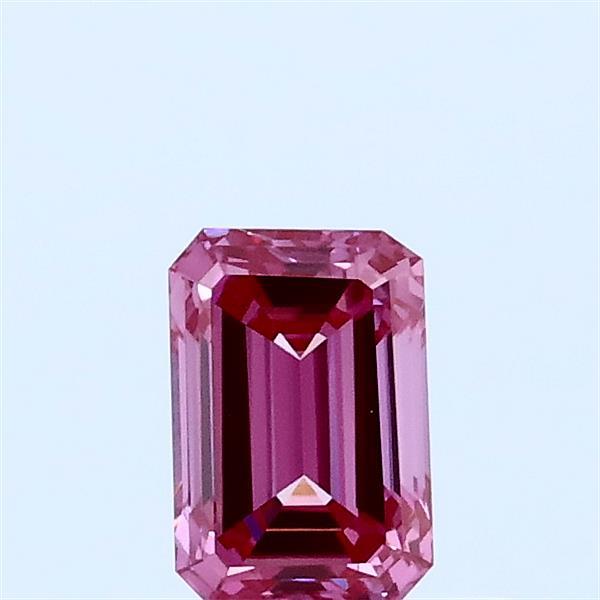 0.52ct Emerald FANCY VIVID PINK VVS2 Lab Created Diamond