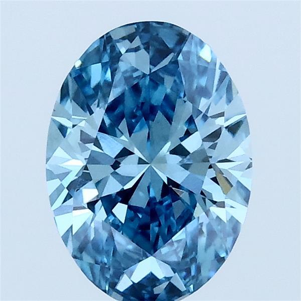 1.06ct Oval FANCY VIVID BLUE VS1 Lab Created Diamond