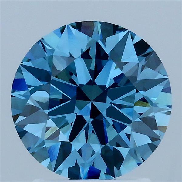 2.03ct Round FANCY VIVID BLUE VVS2 Lab Created Diamond