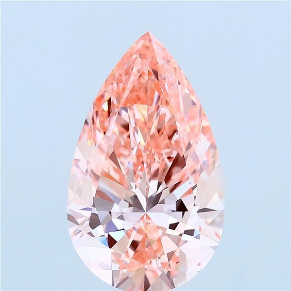 3ct Pear FANCY VIVID PINK VS1 Lab Created Diamond
