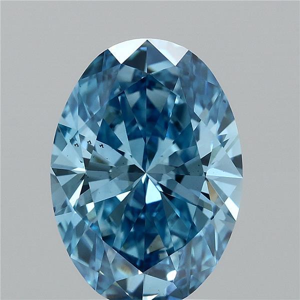 1.82ct Oval FANCY VIVID BLUE VS2 Lab Created Diamond