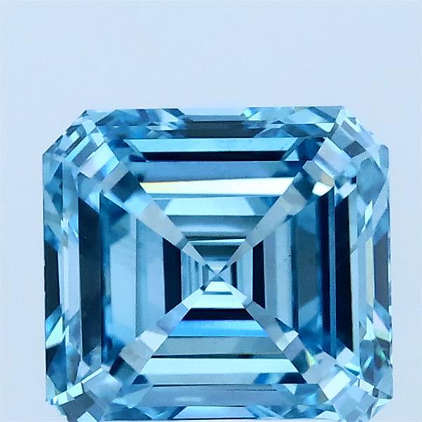 2ct Asscher FANCY VIVID BLUE VS1 Lab Created Diamond