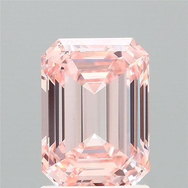 1.86ct Emerald FANCY VIVID PINK VS1 Lab Created Diamond