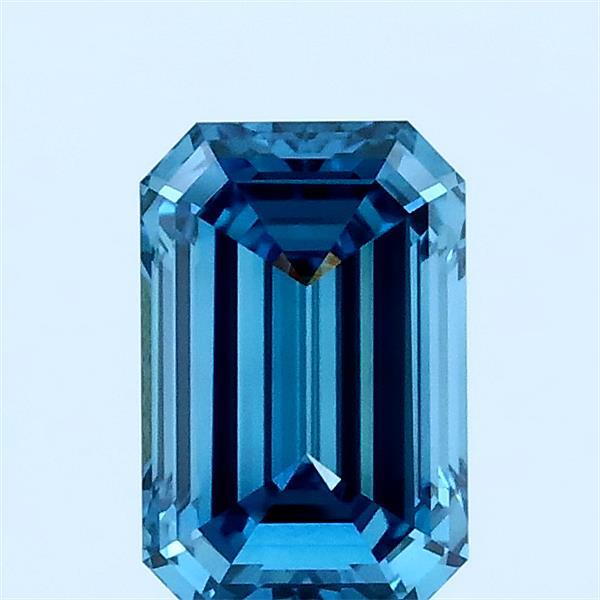 1ct Emerald FANCY VIVID BLUE VS1 Lab Created Diamond