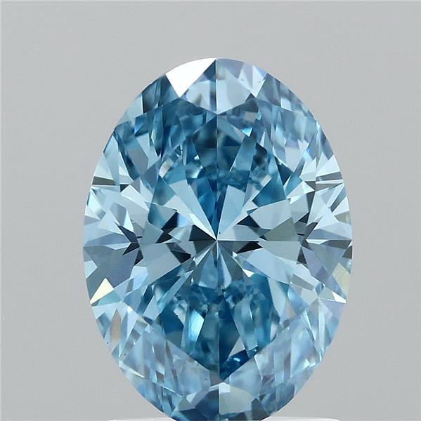 1.56ct Oval FANCY VIVID BLUE VS1 Lab Created Diamond