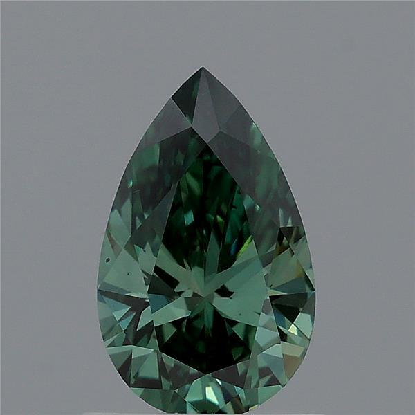 0.83ct Pear FANCY VIVID GREEN VS2 Lab Created Diamond