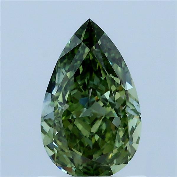 1.12ct Pear FANCY VIVID GREEN VS1 Lab Created Diamond