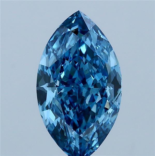 2.1ct Marquise FANCY VIVID BLUE VS2 Lab Created Diamond