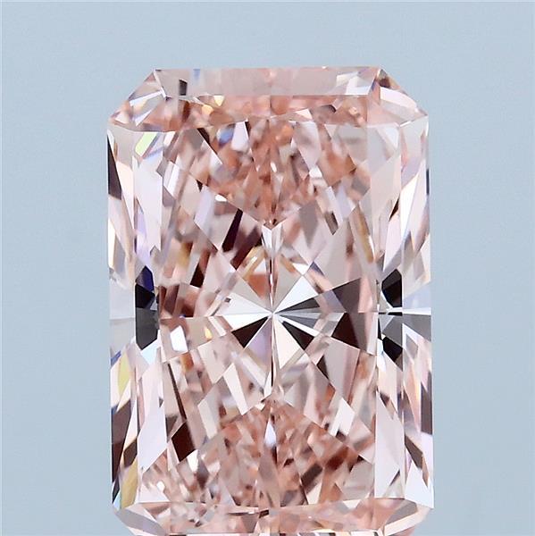 3.65ct Radiant FANCY VIVID PINK VVS2 Lab Created Diamond