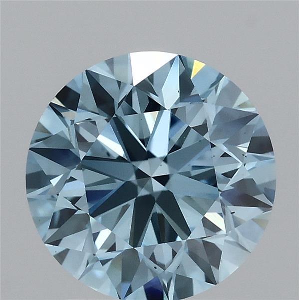 2.46ct Round FANCY VIVID BLUE VS2 Lab Created Diamond