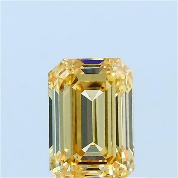 0.71ct Emerald FANCY INTENSE YELLOW VVS2 Lab Created Diamond