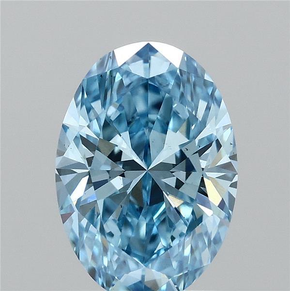 1.02ct Oval FANCY VIVID BLUE VS1 Lab Created Diamond