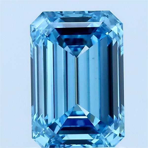 1.57ct Emerald FANCY VIVID BLUE VS1 Lab Created Diamond