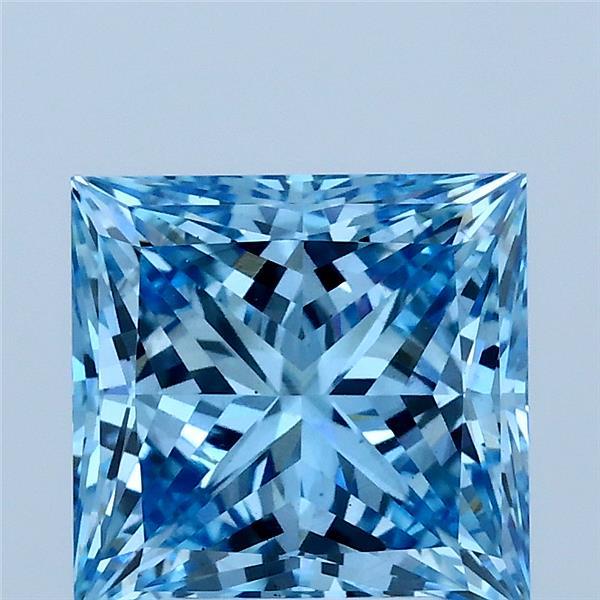3.01ct Princess FANCY VIVID BLUE VS2 Lab Created Diamond