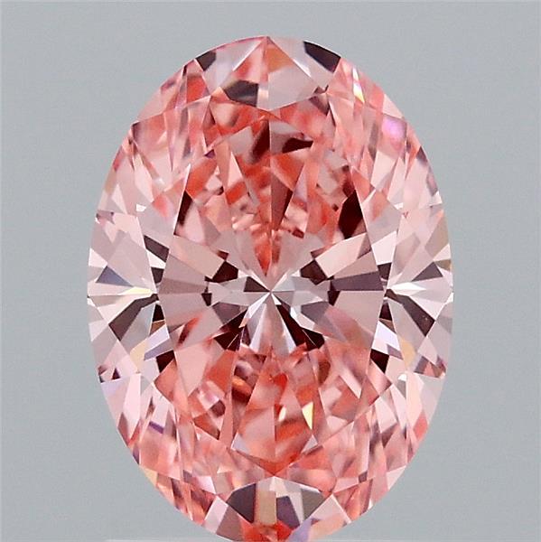 1.52ct Oval FANCY VIVID PINK VVS2 Lab Created Diamond