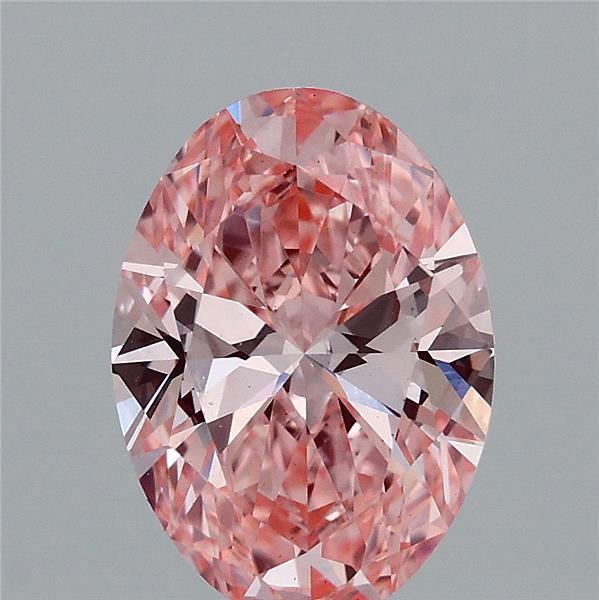 2.03ct Oval FANCY VIVID PINK VS2 Lab Created Diamond