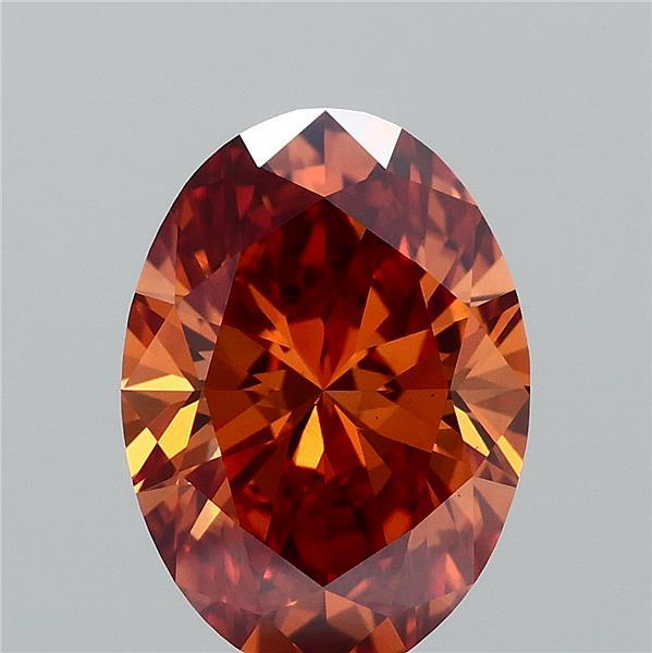 1.5ct Oval FANCY VIVID ORANGE VS1 Lab Created Diamond