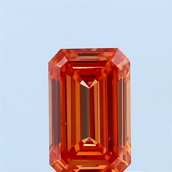 0.72ct Emerald FANCY VIVID PINKISH ORANGE VS2 Lab Created Diamond