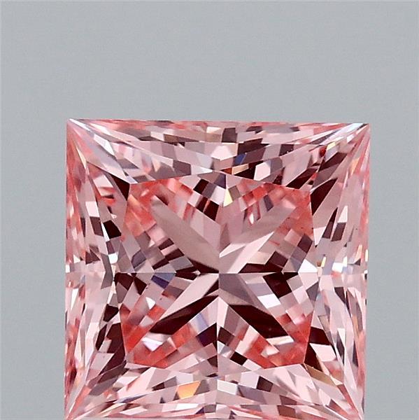 2.04ct Princess FANCY VIVID PINK VS1 Lab Created Diamond