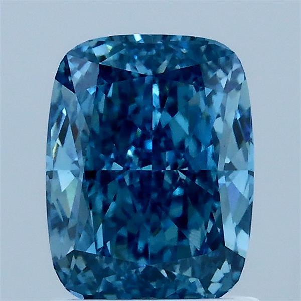 1.55ct Cushion FANCY VIVID BLUE VS2 Lab Created Diamond