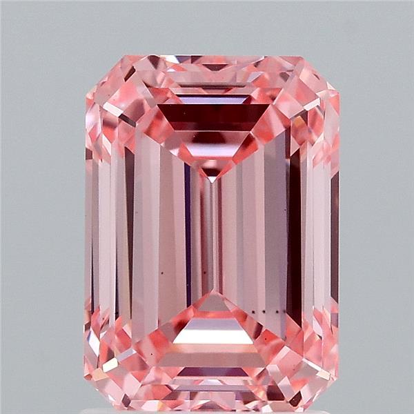 2.09ct Emerald FANCY VIVID PINK VS1 Lab Created Diamond