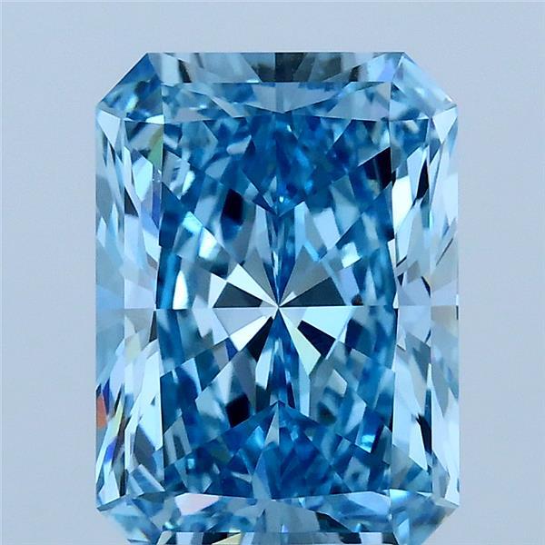 3.21ct Radiant FANCY VIVID BLUE VVS2 Lab Created Diamond