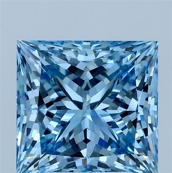 3.01ct Princess FANCY VIVID BLUE VS1 Lab Created Diamond