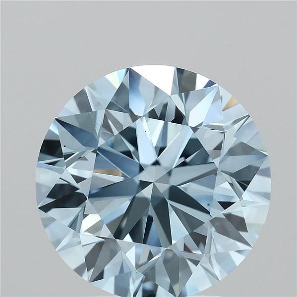 3.51ct Round FANCY VIVID BLUE VS1 Lab Created Diamond
