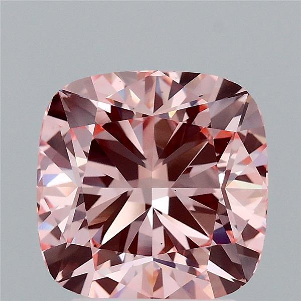 3.04ct Cushion FANCY INTENSE PINK VS1 Lab Created Diamond