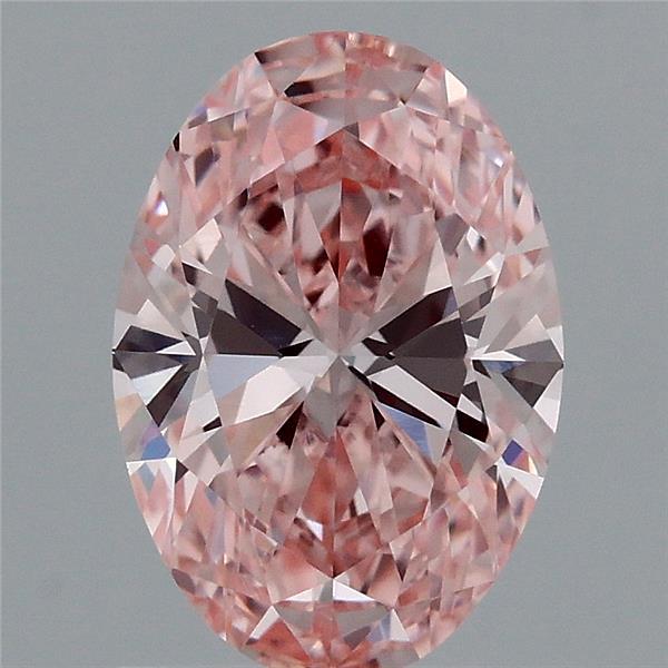 1.24ct Oval FANCY INTENSE PINK VVS2 Lab Created Diamond