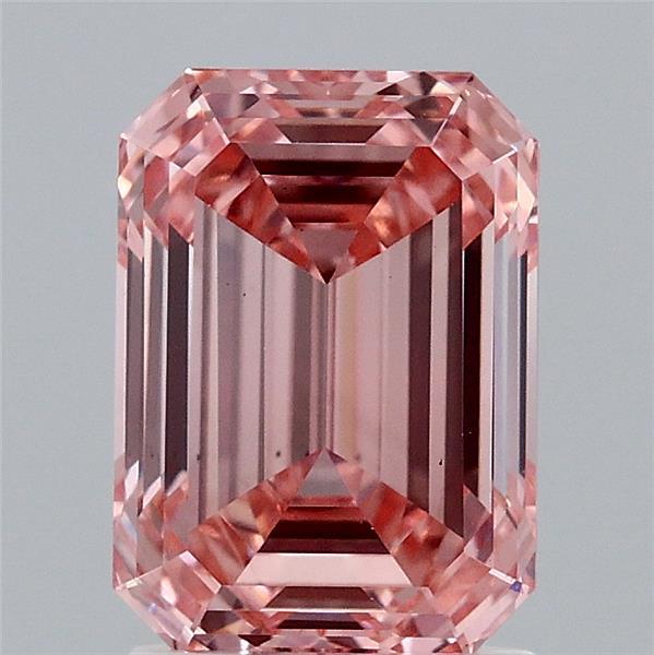 2.06ct Emerald FANCY VIVID PINK VS1 Lab Created Diamond