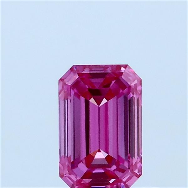 0.58ct Emerald FANCY VIVID PINK VVS1 Lab Created Diamond