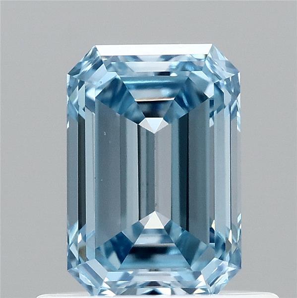 0.7ct Emerald FANCY VIVID BLUE VS1 Lab Created Diamond