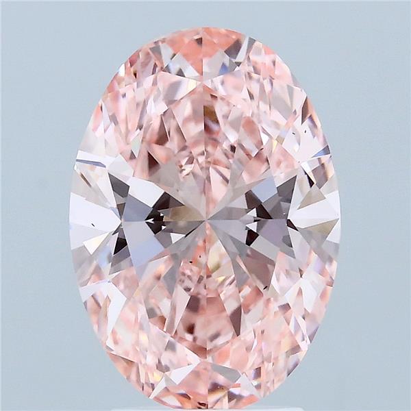 3.23ct Oval FANCY VIVID PINK VS1 Lab Created Diamond